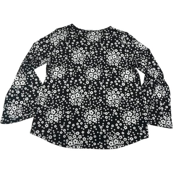 Michael Kors - Women's Black / White Flower Blouse - Size: Large - Picture 8 of 8